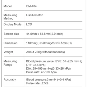 Certeza BM-404 Arm Blood Pressure Monitor